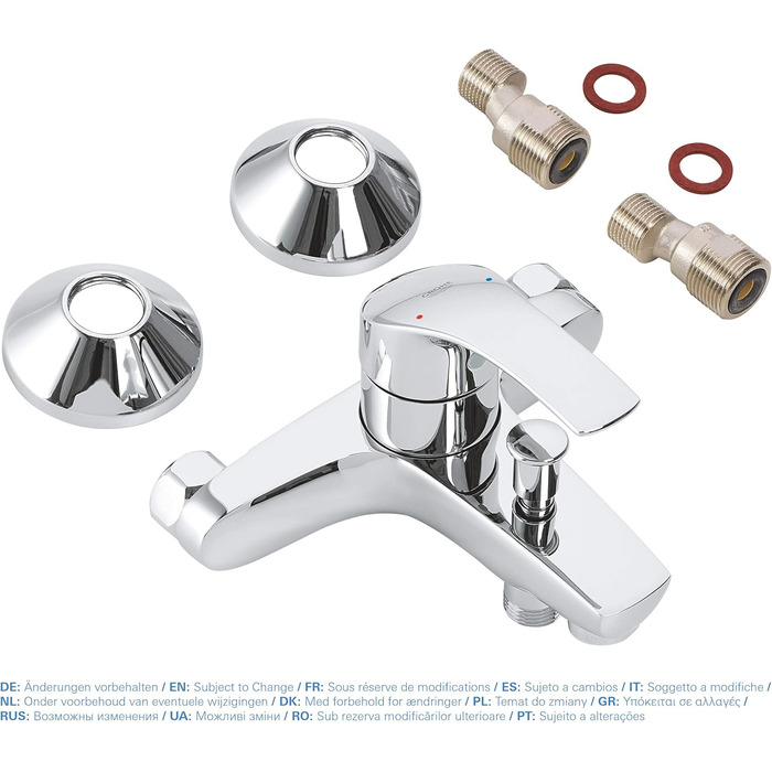 Змішувач для ванни Grohe Eurosmart, хром, з підключенням S, без душової лійки (33300002)