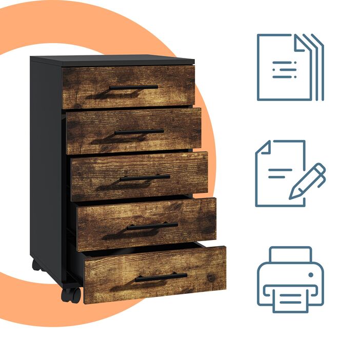 Контейнер Relaxdays на коліщатках з 5 висувними ящиками