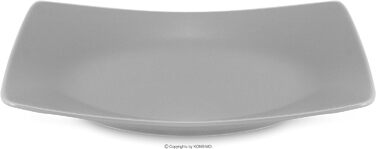 Набір з 6 тарілок - Можна мити в посудомийній машині та в мікрохвильовій печі - Керамічна - Велика обідня тарілка EPIRI - 25x25 см - Сіра