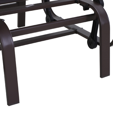 Крісло-гойдалка для саду, садове крісло, крісло для відпочинку, садова гойдалка, металеве крісло-гойдалка для саду, тераси, балкону, з Textilene, коричневе, 60 x 78 x 105 см