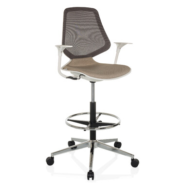Офісне крісло / Барний стілець TOP WORK STYLE, тканина бежевого кольору, hjh OFFICE