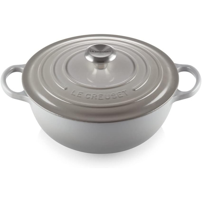 Каструля Le Creuset Marmite Signature 26 см, перламутрово-сіра, чавунна
