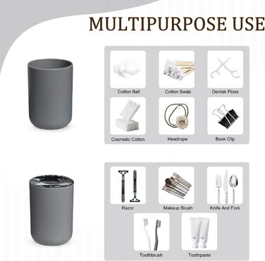 Набір аксесуарів для ванної кімнати CERBIOR, 6 шт. (Морська блакить/Королівська блакить/Сірий): мильниця, тримач для зубних щіток, стакан для зубних щіток, мильниця