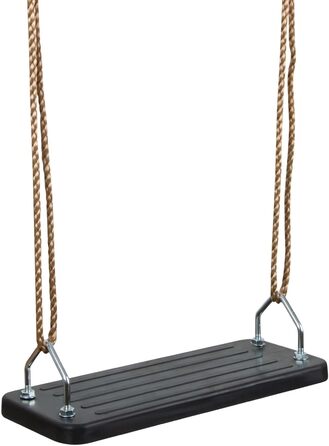 Дерев'яна гойдалка Hudora чорного кольору - дитяче крісло-гойдалка з гуми - сертифікована TÜV Rheinland/GS, з регульованими тросами - гойдалка для дітей та дорослих до 100 кг