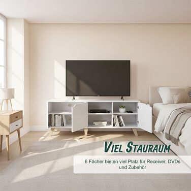 ТВ-тумба Relaxdays з металевим каркасом та 6 відділеннями