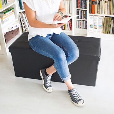 Лавка Relaxdays з місцем для зберігання, штучна шкіра