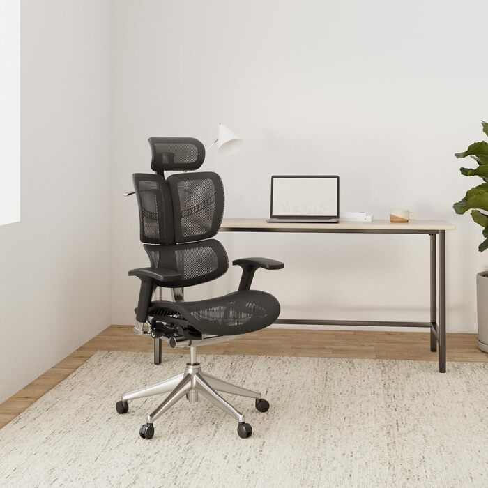 Офісне крісло CLP Norfolk Ergonomic - ергономічне крісло для офісу з підголівником, сірого кольору