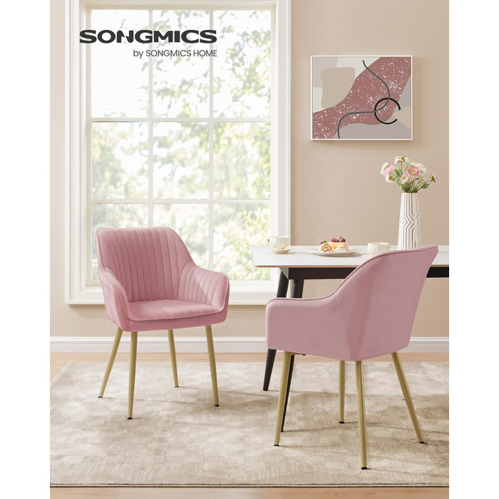 Крісло SONGMICS для обідньої кімнати/кухні, з м'яким сидінням та підлокітниками, з металевими ніжками, сіре-чорне, до 120 кг, сіт (1 шт.)