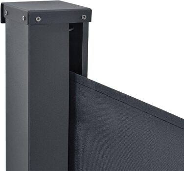 Сонцезахисна бокова маркіза Juskys Dubai 200x300 см, висувна, непрозора, для балкона та тераси, з настінним кріпленням, сірий колір (500x160 см, темно-сіра)