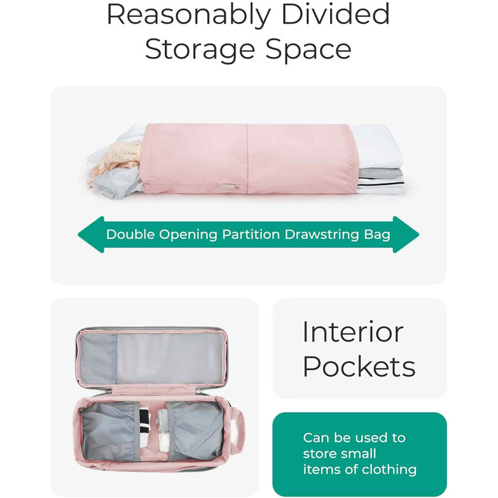 Набір органайзерів для одягу та подорожей BAGSMART (6 предметів), компресійні пакувальні куби з мішком для білизни, чорний