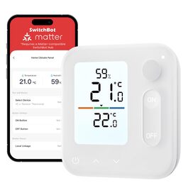 SwitchBot Розумний термостат на радіатор Bluetooth з керуванням через додаток, таймером, енергозбереженням, сумісний з Alexa, Apple HomeKit та Home Assistant (потрібен Hub) (Панель)