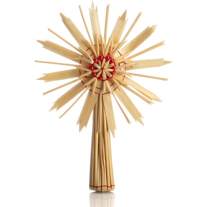 Набір з 69 солом'яних зірок COM-FOUR для ялинки, підвіски з соломи, верхівка, новорічний декор 3-17 см