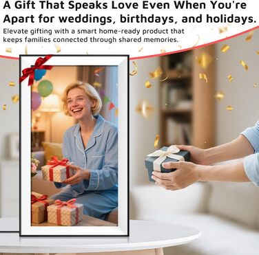 Цифровий фоторамка Hesmor 15.6 дюймів з Wi-Fi, FHD 1920*1080, IPS, сенсорний екран, 32GB, автоповорот, Frameo App