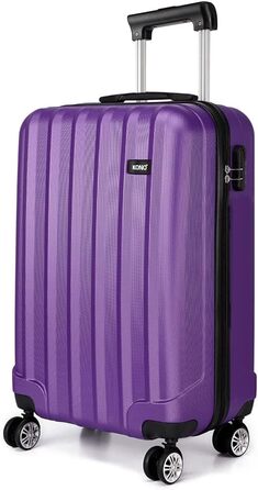 KONO Легкий ручний багаж, 55 x 35 x 20 см, жорсткий корпус, ABS, 4 колеса, ручна поклажа, валіза (фіолетовий)