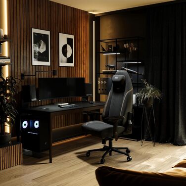 Ігровий крісло Diablo X-Eye 2.0: комфортний офісний стілець з регульованою підголівником та підлокітниками, чорний | Макс. 140 кг