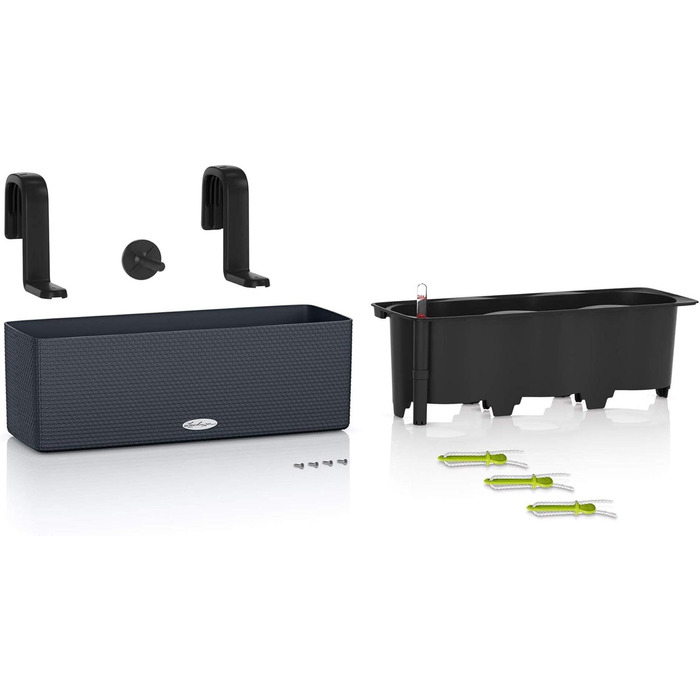 Горщик LECHUZA CUBE Color Triple (колишня BALCONISSIMA) 13680, сірий сланець (2 шт., 40x14x13,5 см)