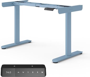 Ерготопія Десктопія Вone – Регульований стіл, електричний, з подвійним мотором, TÜV-сертифікований, 7 років гарантії, пастельно-блакитний