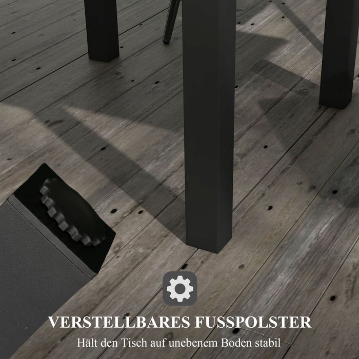 Зовнішній стіл для саду, стійкий до погодних умов, розміри 162 x 80 x 75 см, жовтий