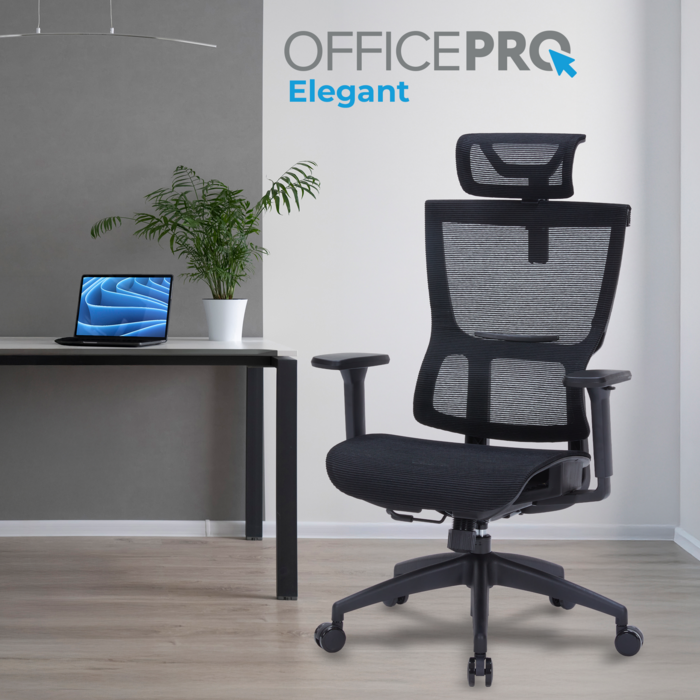 Крісло офісне OfficePro Elegant OC660-B-B-B