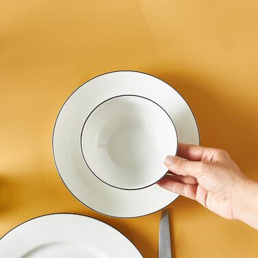 Набір посуду Karaca Lea на 6 персон, набір порцелянового посуду з 18 предметів у стильному дизайні, тарілки, чашки, миски, ідеально підходять для сервірування столу та особливих випадків