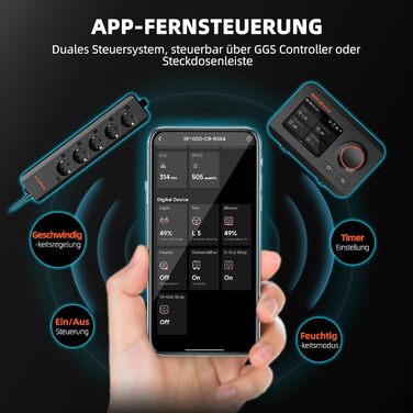 Зволожувач повітря Spider Farmer Neuer 5л для рослин, теплиці, кімнати з гігрометром та автовимкненням, чорний