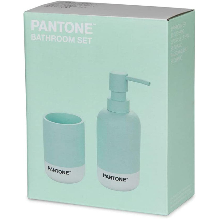 Набір для ванної кімнати balvi Pantone, набір кольорових аксесуарів для ванної кімнати, якісний і дизайнерський контейнер з милом і цукром (зелений)