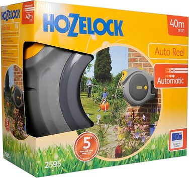 HOZELOCK Auto Reel 40m: Автоматичний шланг на котушці. Легка установка, шланг 40м, з розпилювачем та аксесуарами. 5 років гарантії. [2595R0000]