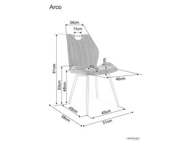 Стілець ARCO BREGO чорний каркас/карі 68