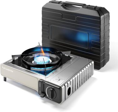 Генератор газовий 1-пальниковий для кемпінгу, для балончиків 227г, з п'єзозапалюванням та кейсом, для відпочинку на природі та кемпінгу, портативний газовий пристрій, потужність 2,2 кВт (1-пальниковий газовий генератор)