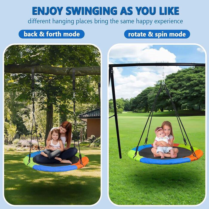 Шоукель Favuit Nestschaukel: регульована висота, Ø 110 см, для дітей та дорослих (до 227 кг)