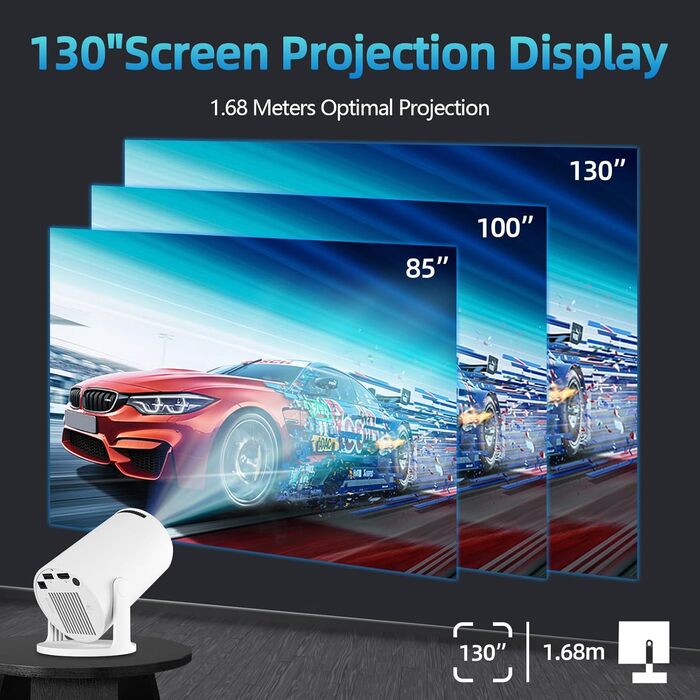 Портативний міні проєктор 4K з Wi-Fi 2.4/5G, Android 11, Full HD 1080P, HDMI, динамік (HY300Pro+)