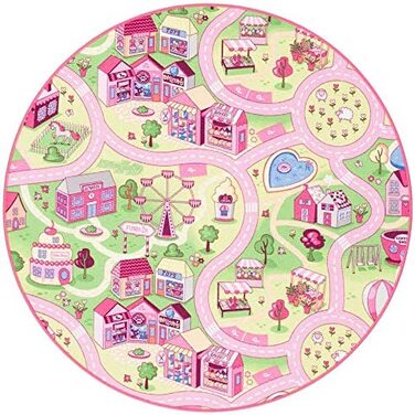 Дитячий ігровий килимок Snapstyle Pink Village Round, 7 розмірів (100 см)