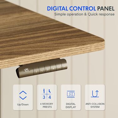 Електричний регульований стіл FLEXISPOT 120x80 см з подвійним мотором – ергономічний стоячий стіл для дому та офісу, 100 кг, тиха робота (<50 дБ)