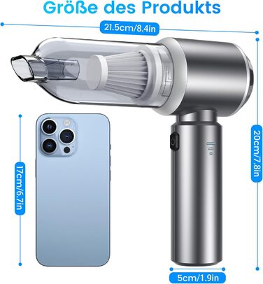 Акумуляторний ручний пилосос для автомобіля та дому, бездротовий портативний міні-пилосос 25000Па для прибирання шерсті тварин, офісу та кухні