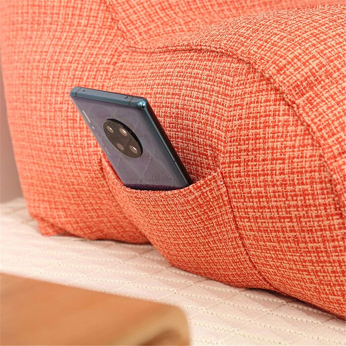 SWECOMZE Подушка для читання з підлокітниками, велика спинка, знімний валик для шиї (Хакі)