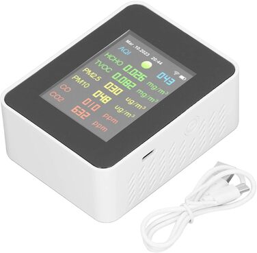 DEWIN 9-в-1 Монітор Якості Повітря, WiFi-детектор, тестер якості повітря, LCD-дисплей, багатофункціональний прилад для вимірювання якості повітря в приміщенні