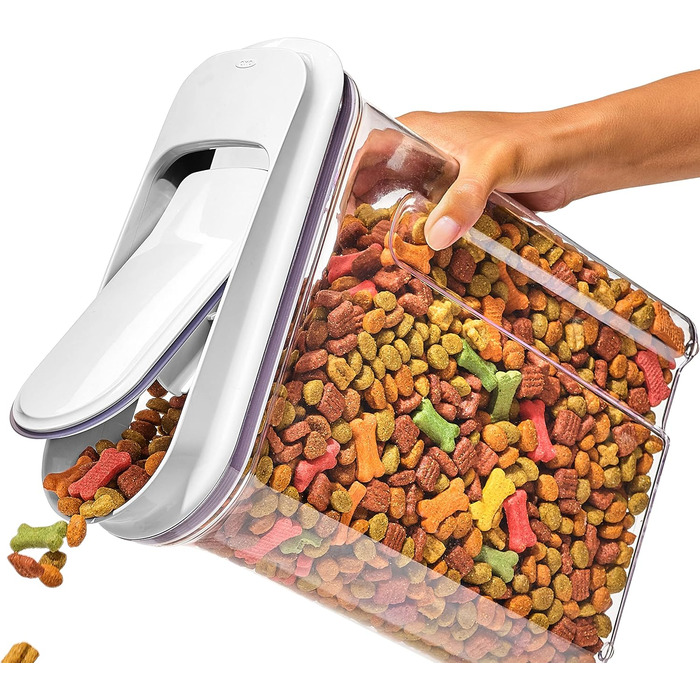Контейнер OXO Good Grips Pet POP для корму для тварин, 4.2 л з лопаткою | Ідеально для до 1,8 кг корму для собак або 1,6 кг для котів | Герметичний, BPA-free