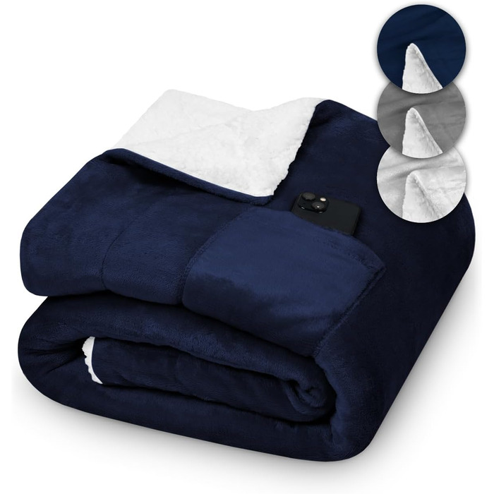 Ковдра 150х200 KAMI синя, ковдра для шерпів, сумка для мобільного телефону, гігієнічний захист, тепла ковдра (60 символів)