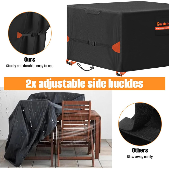 Захисний чохол для садово-патіо меблів, 242x182x100 см, вологостійкий, UV-стійкий, 420D