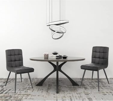 Набір з 6 обідніх стільців Lestarain - м'який стілець з велюру, металеві ніжки, сірий (40x40x86 см)