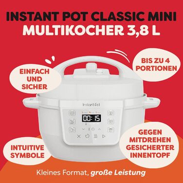Мультиварка Instant Pot 3.8L 7-в-1: мультикок, рисоварка, пароварка, сковорода, йогуртниця, підігрівач - білий морський кришталь