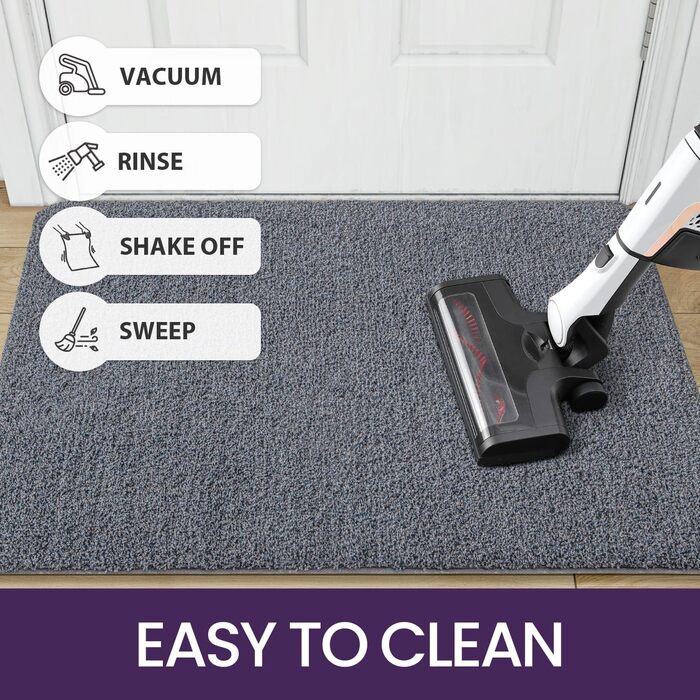Килимок для дому DEXI 80 x 120 см, антиковзаючий, для прибирання бруду, миється в пральній машині, поглинаючий, для собак, вхідний килимок, для порогу та коридору (60 x 180 см, сіро-блакитний)