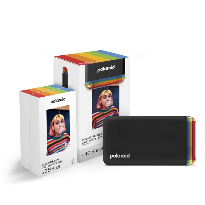 Polaroid Hi-Print 2-ге покоління: Портативний фотодруктер з Bluetooth + папір (40 аркушів) - Білий