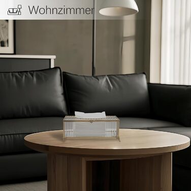 Скляна коробка для серветок SLHEQING Gold - органайзер для косметичних серветок, прямокутна модель для ванної, вітальні, спальні, офісу