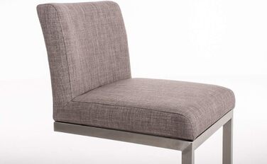 Барний стілець Paros з нержавіючої сталі, оббивка з тканини, з підлокітником та ергономічною підніжкою, сірий