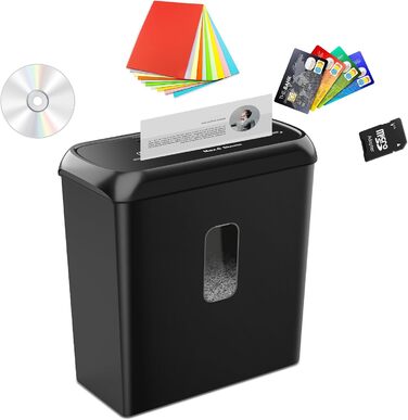 Шредер SINCHEREU 6 листів, перехресний різання, рівень безпеки P4, з кошиком 11л, для документів, кредитних карт, CD, з захистом від перегріву, для дому та офісу