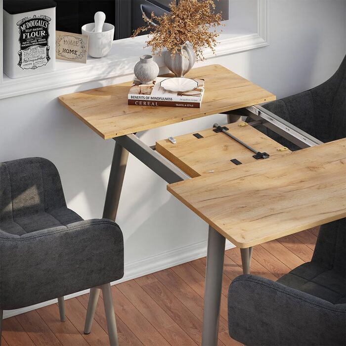 Розсувний стіл Vicco Esstisch Beaver, 80 x 70 см (Дуб Голдкрафт/Грейж)