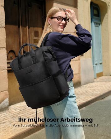 LOVEVOOK Рюкзак для жінок з відділенням для ноутбука 15.6 дюймів, шкільний, для подорожей, університету, бізнесу (17,3 дюйми, чорний)