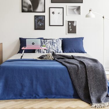 Столик для ноутбука Relaxdays на ліжко/диван, рожевий, 26 x 63 x 40 см, з регульованою висотою