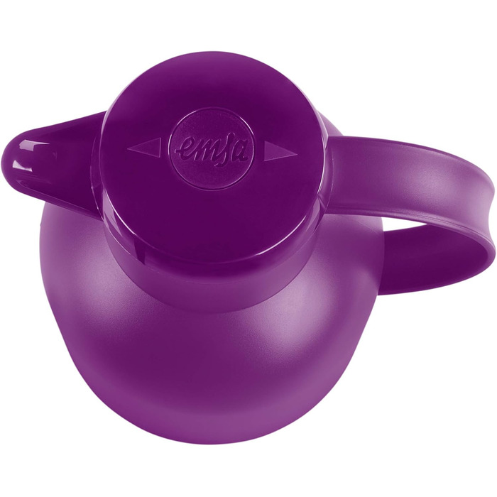 Термос Emsa Samba 1,5 л з Quick Press, 12 год гаряче, 24 год холодне, прозорий баклажанний